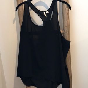 Nordstrom Frenchi black racer back sheer tank